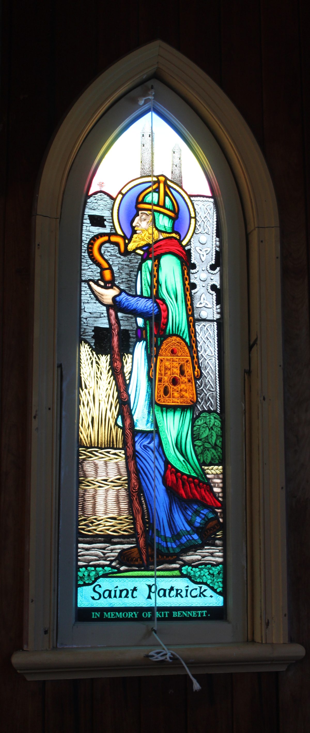 St Patrick’s Catholic Church framed by jacaranda blooms in Mount Perry.